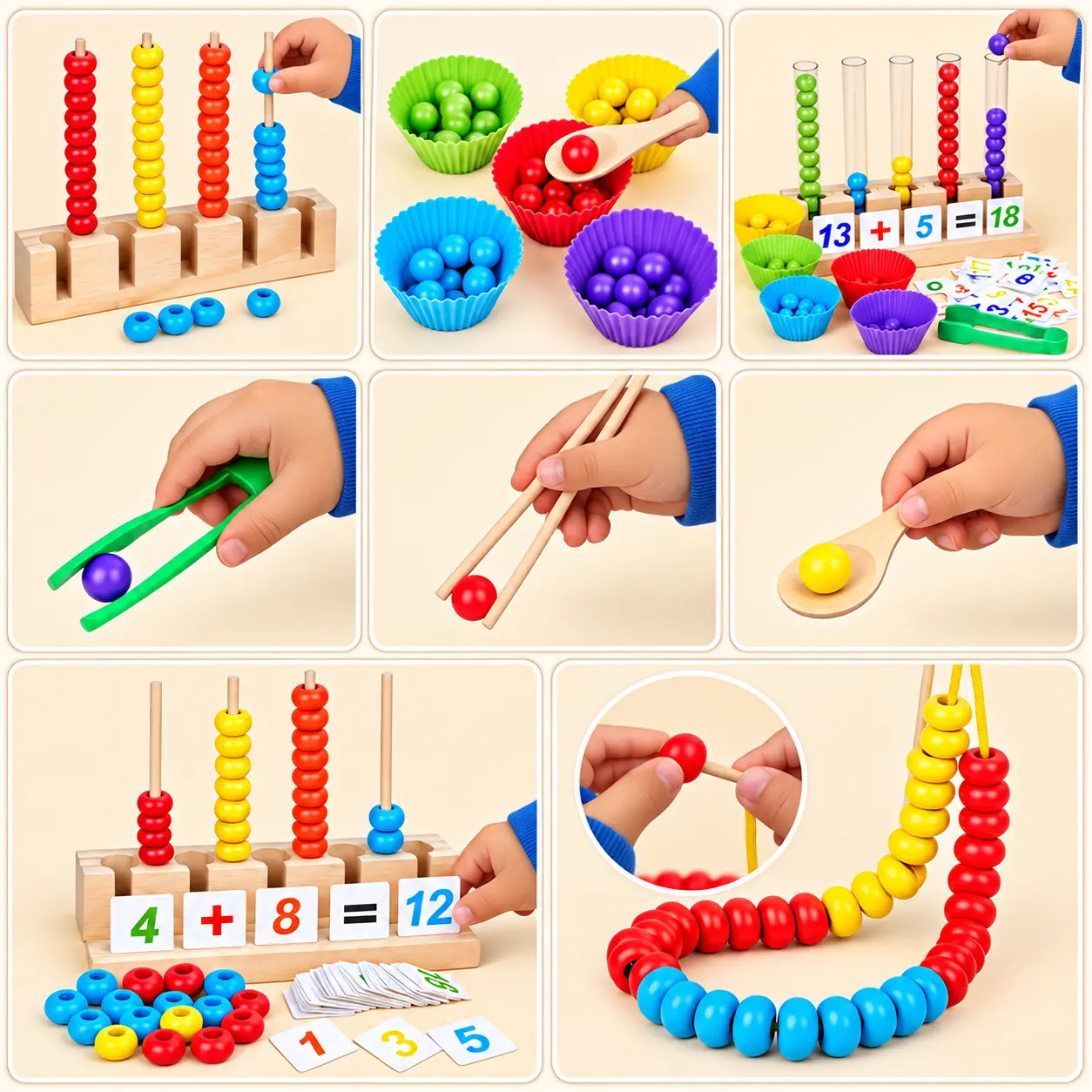 مجموعة  الحساب والتصنيف والمهارات – 5 في 1 | Math, Sorting & Skills Activity Set - 5 in 1