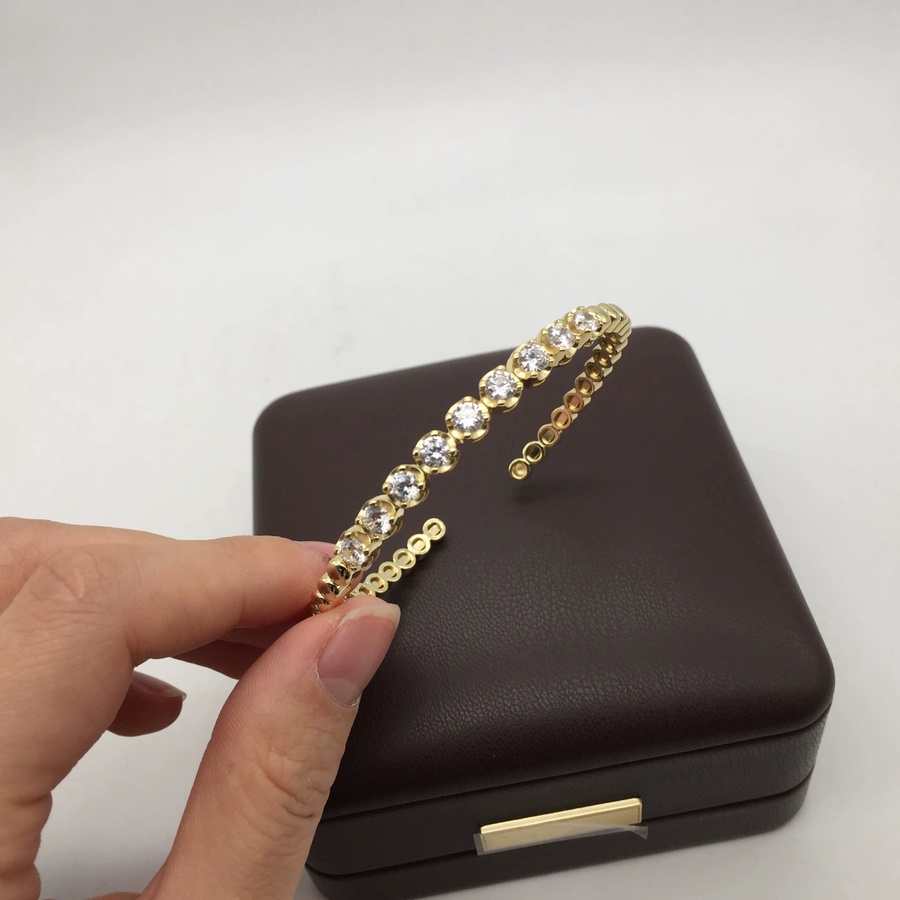 Half Tennis Gold Bangle