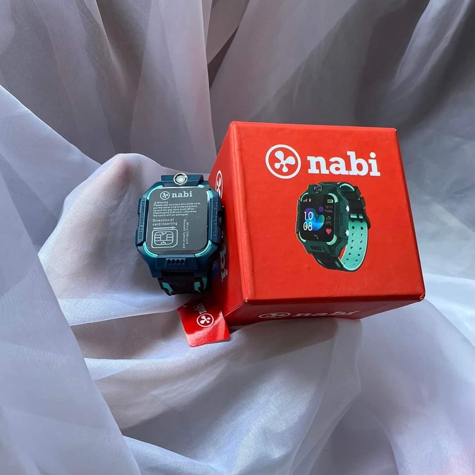 ساعة أطفال ذكية Nabi بشريحة اتصال وGPS لتتبع الموقع  + هدية مجانية مسدس فقاعات Kitty