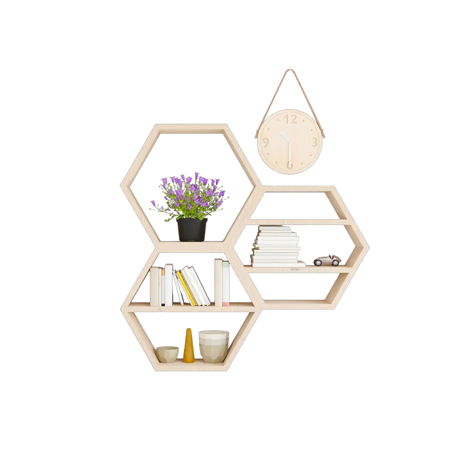 Hexagon Wall Shelf Set