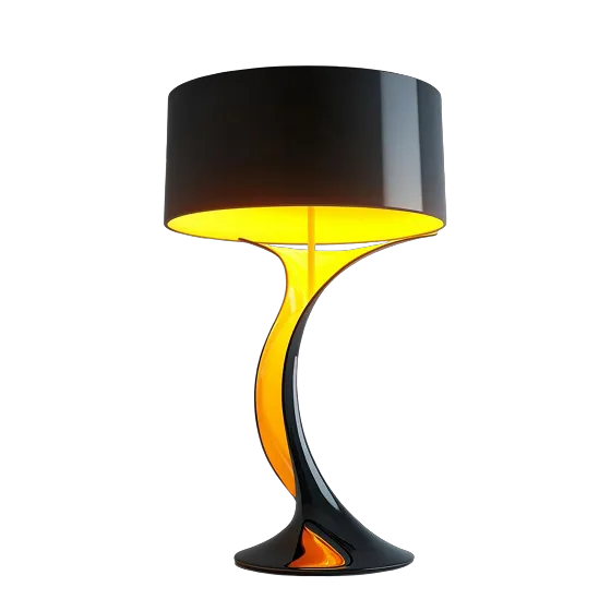 Modern table lamp with black yellow design