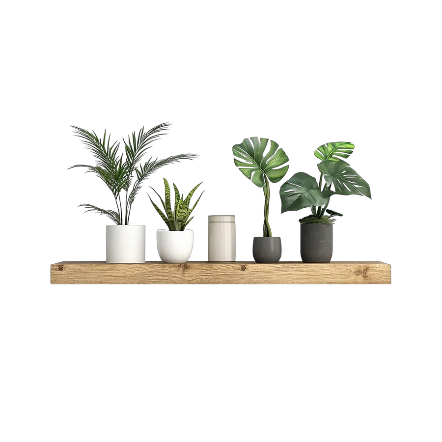 Rustic Floating Wood Shelf