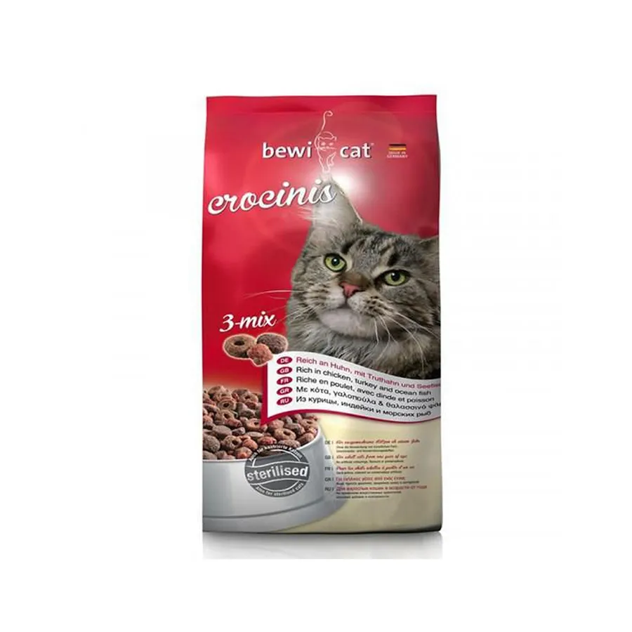 Bewi Crocinis 3 Mix Sterilised Cat Dry Food 1kg