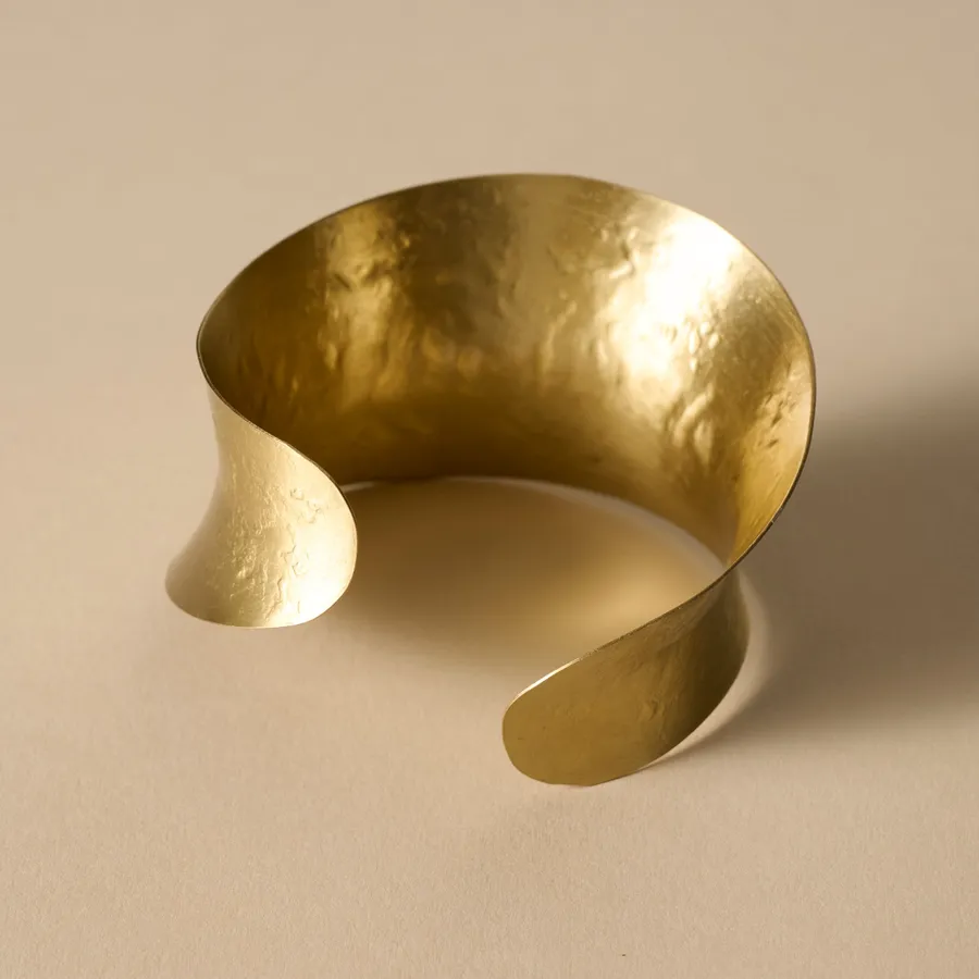 Varsha Hammered Brass Cuff Bracelet