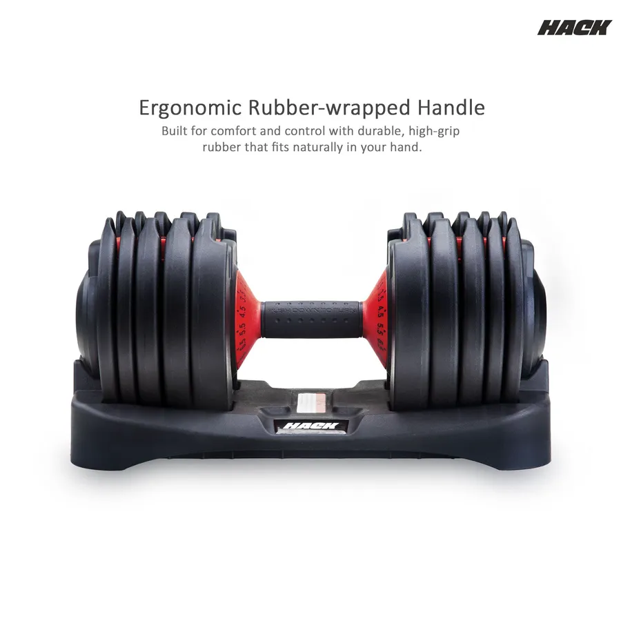 Hack Athletics Adjustable Dumbbell Set 24 KG, Set of 2