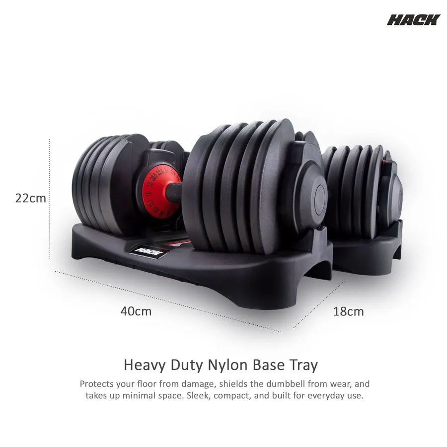 Hack Athletics Adjustable Dumbbell Set 24 KG, Set of 2