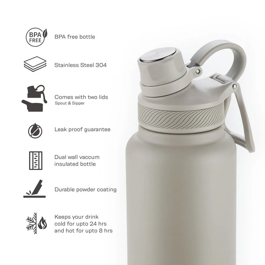 Hack Athletics Premium Hydra Water Bottle Beige | 950ML