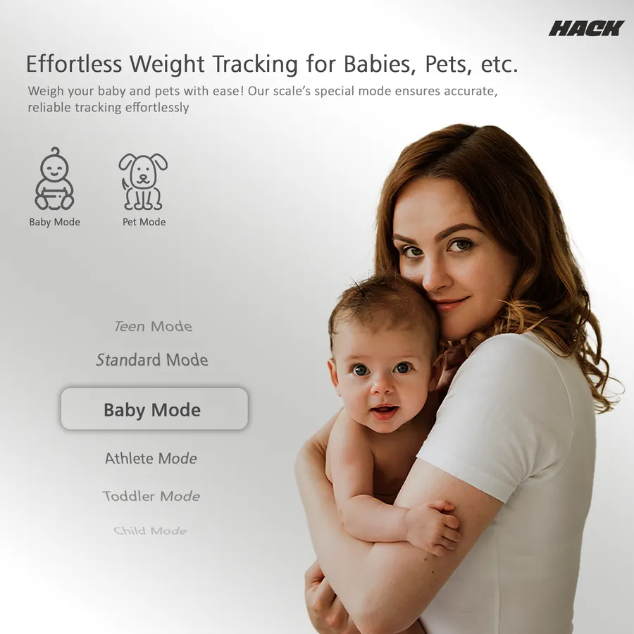 Hack Athletics BMI Body Weighing Scale White