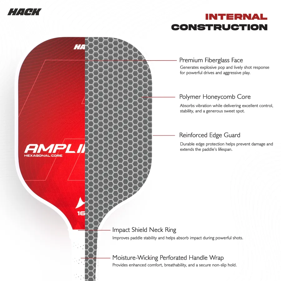 Hack Athletics Amplify Pro Pickleball Paddle Set (2 Paddles with cover , 2 Balls)