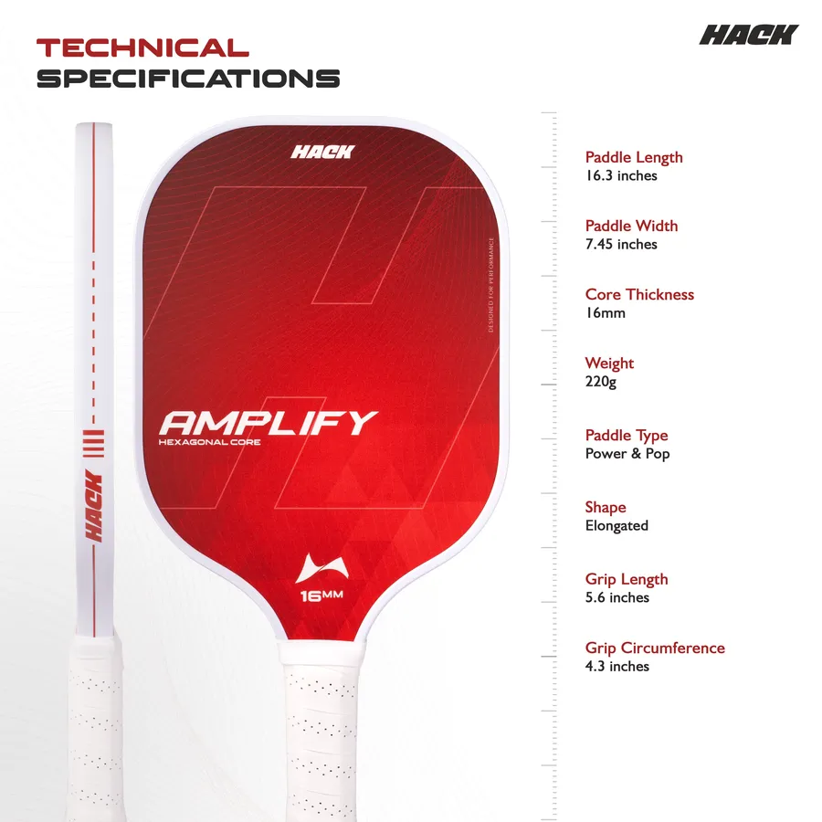 Hack Athletics Amplify Pro Pickleball Paddle Set (2 Paddles with cover , 2 Balls)