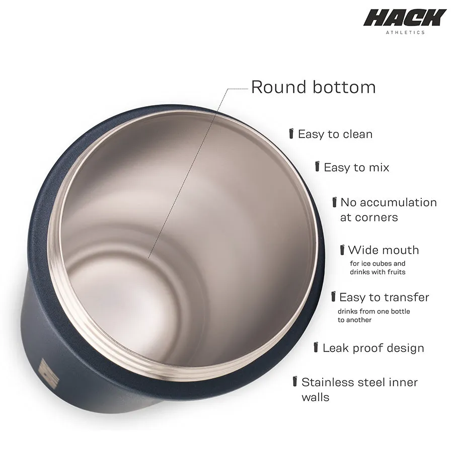 Hack Athletics Premium Stainless Steel Insulated Shaker Bottles 709ML Blue
