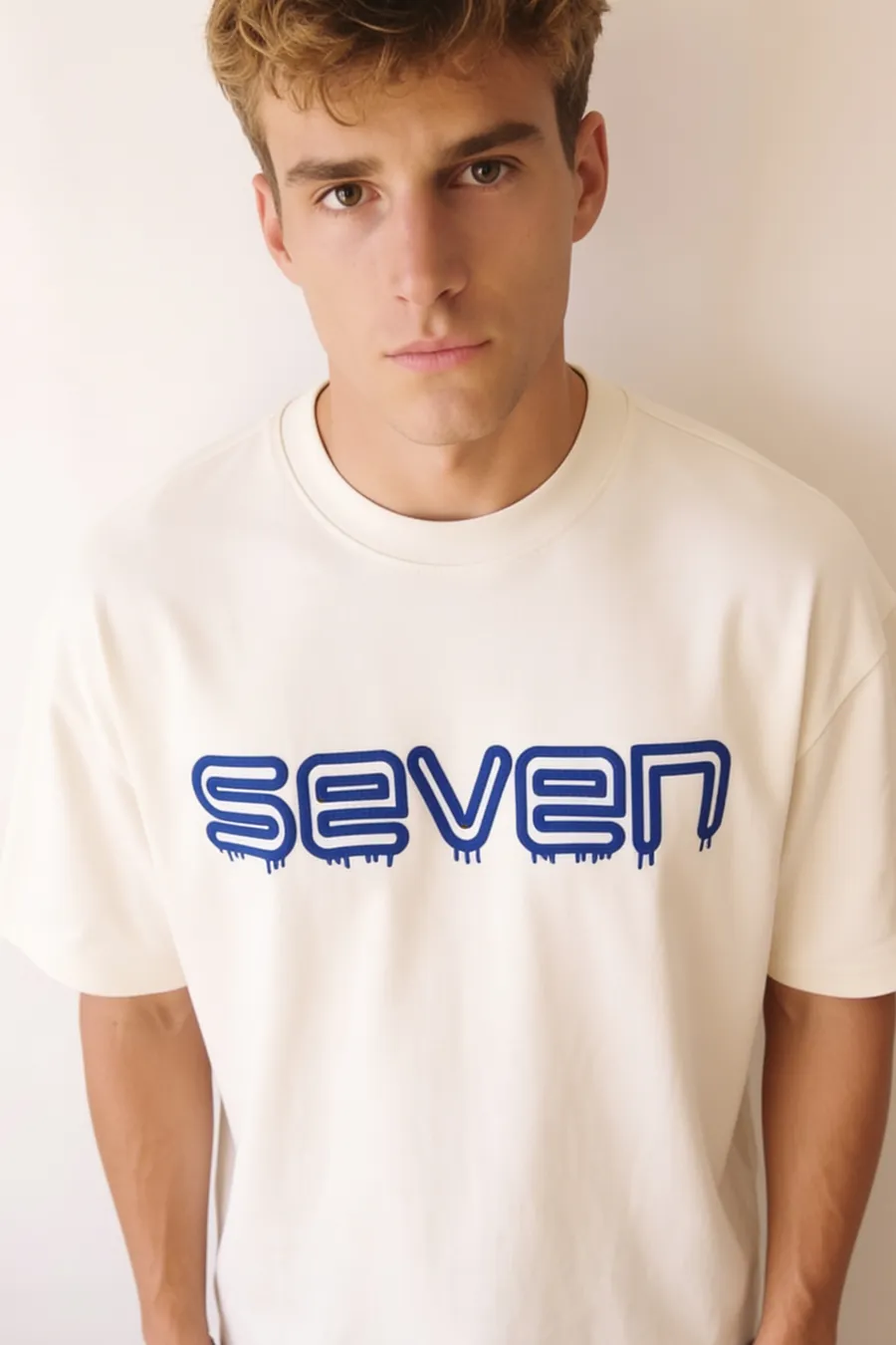 WhiteXBlue Embroidered Seven Tshirt