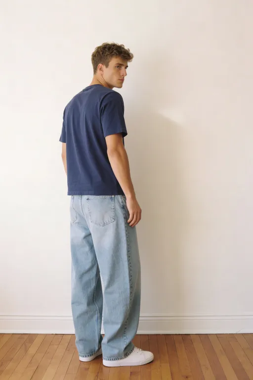 Dark blue embroidered seven Tshirt