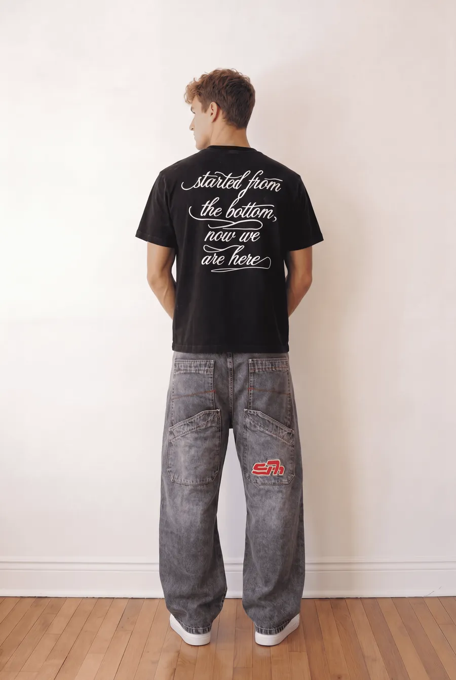 Black x Red Embroidered Seven Tshirt